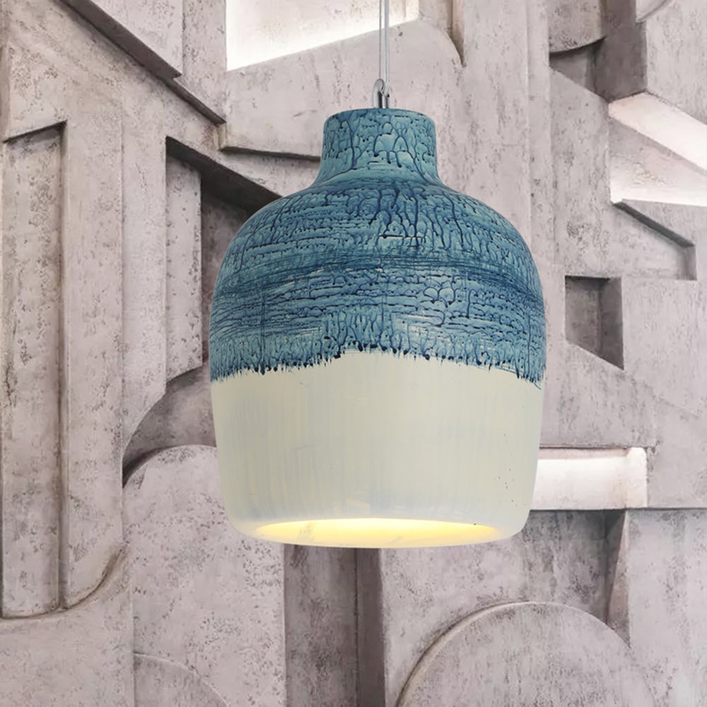 Avi Wabi Sabi Jar Shaped Resin Pendant Light, 4 Color - Lamp Copper