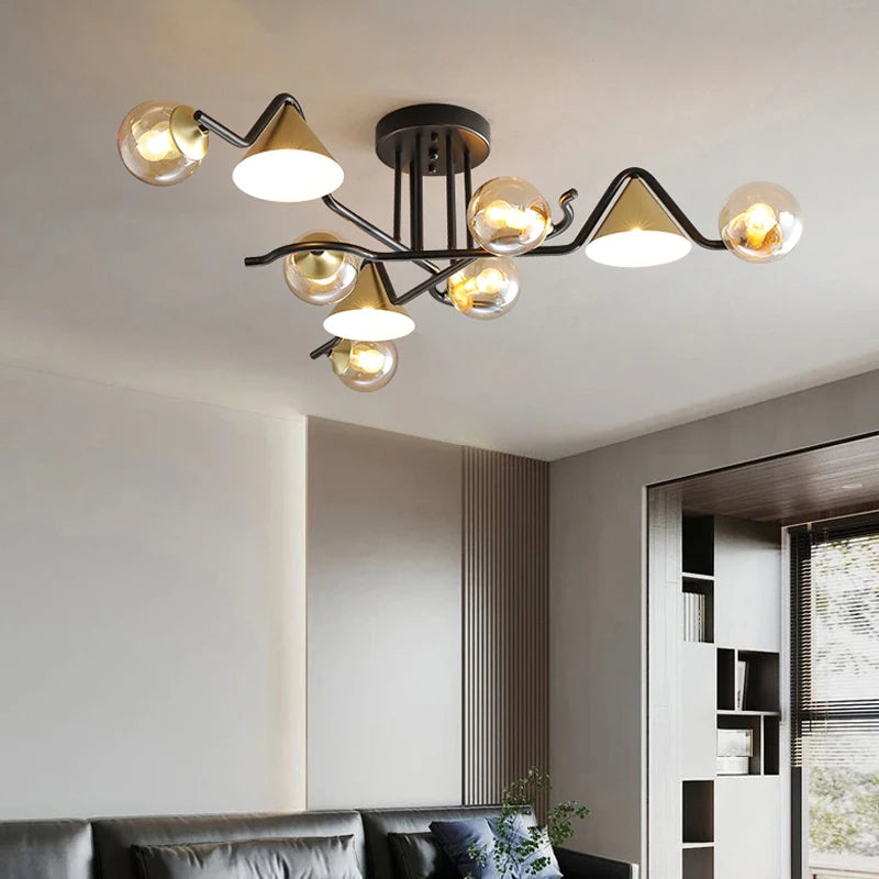 Arisha Design LED Flush Mount Ceiling Light Bedroom/Living Room - Lamp Copper