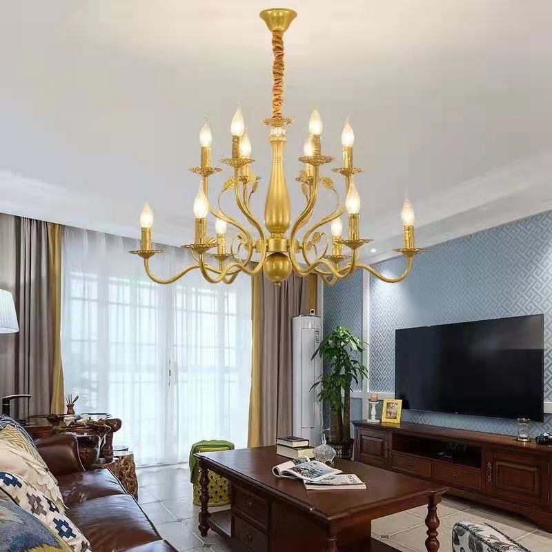 Silva Chandelier Rustic Glass Living Room Bedroom - Lamp Copper