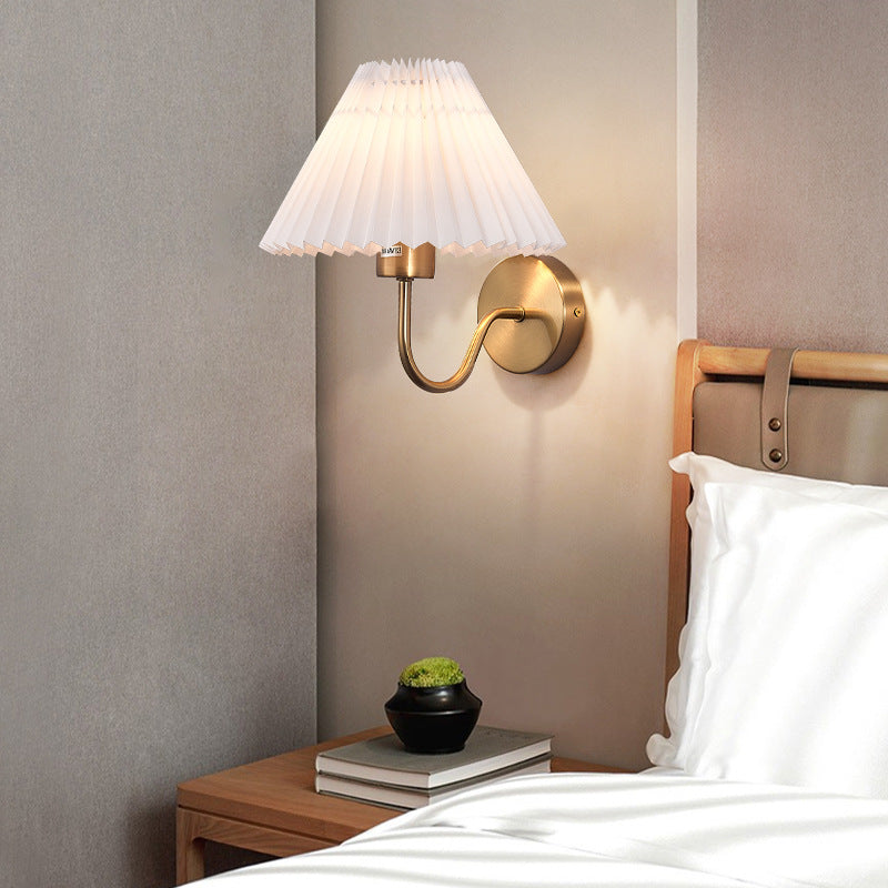 Tiffany Nordic Vintage Indoor Wall Lamp Brass/Black Metal Bedroom - Lamp Copper