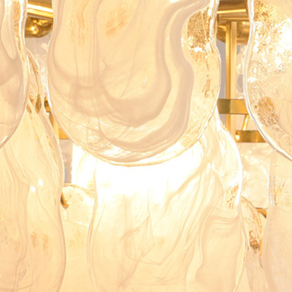 Kristy Elegant Pearl/Glass/Metal Chandelier, White - Lamp Copper