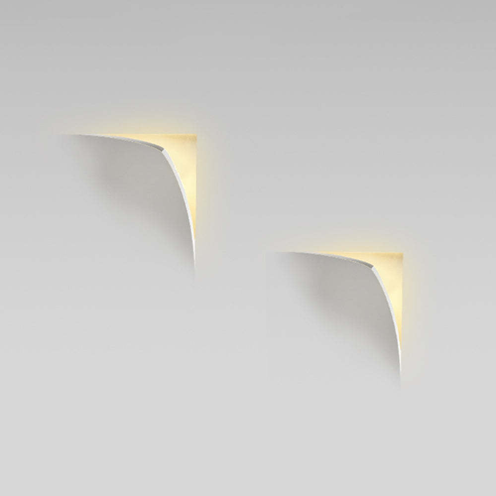 Aria Modern Recessed Metal/Plaster LED Wall Lamp, White - Lamp Copper