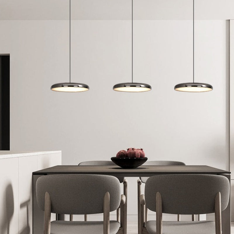 Aria Modern Minimalist Pendant Light Red Black Silver Metal Bedroom - Lamp Copper