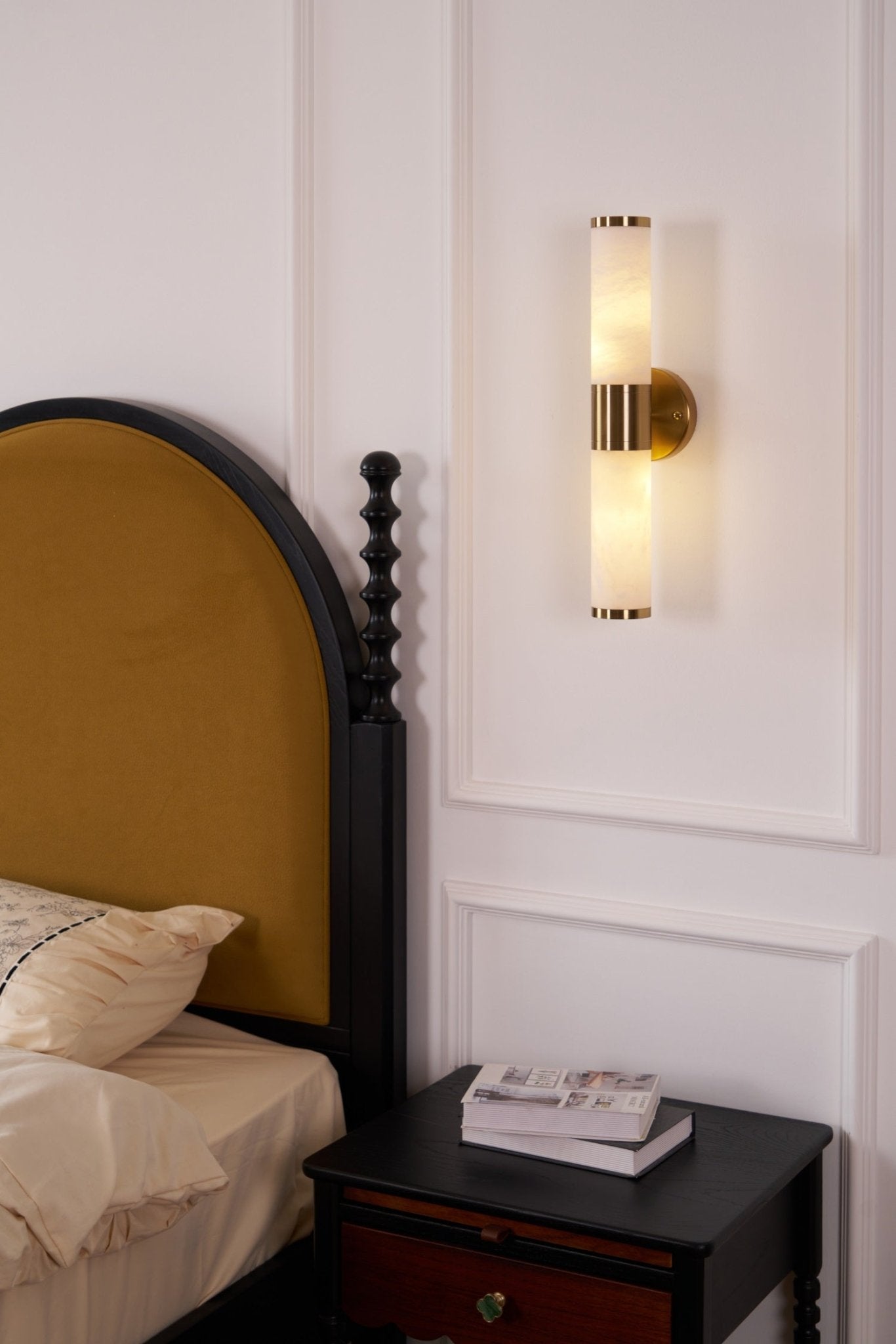 Kaia Minimalist Alabaster Wall Lamp - Lamp Copper