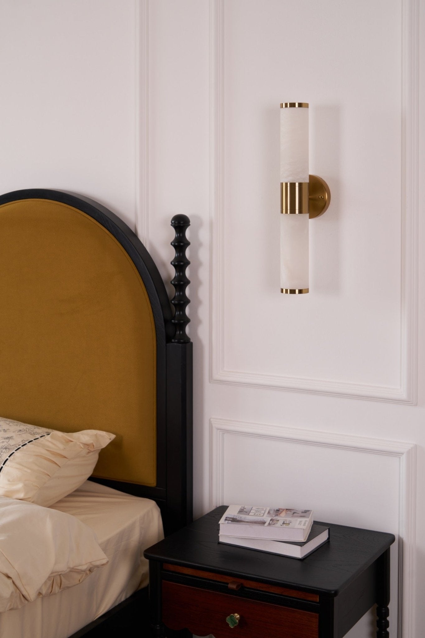 Kaia Minimalist Alabaster Wall Lamp - Lamp Copper
