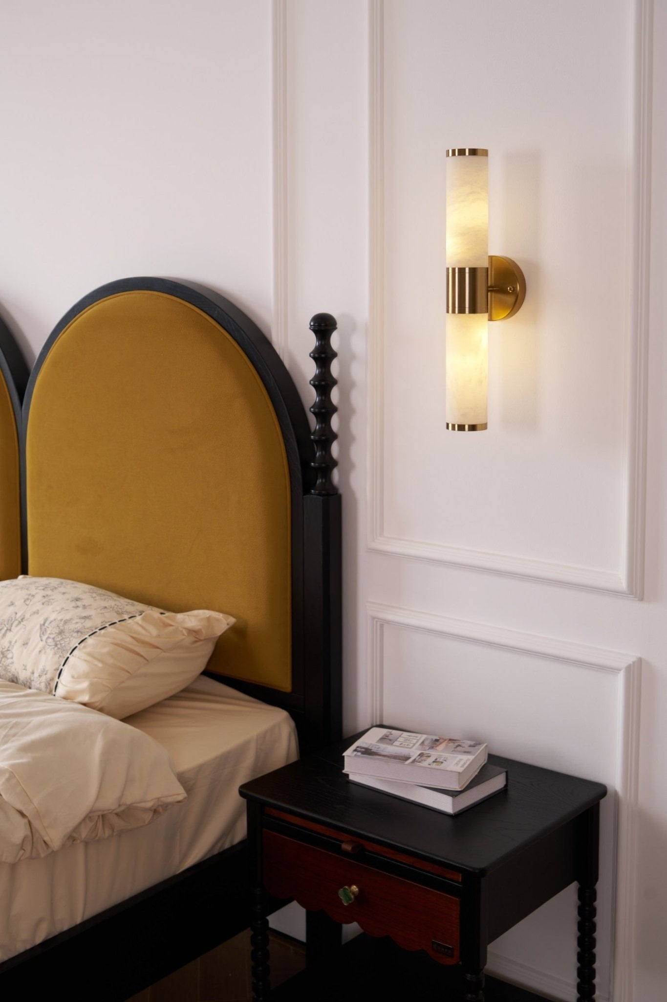 Kaia Minimalist Alabaster Wall Lamp - Lamp Copper