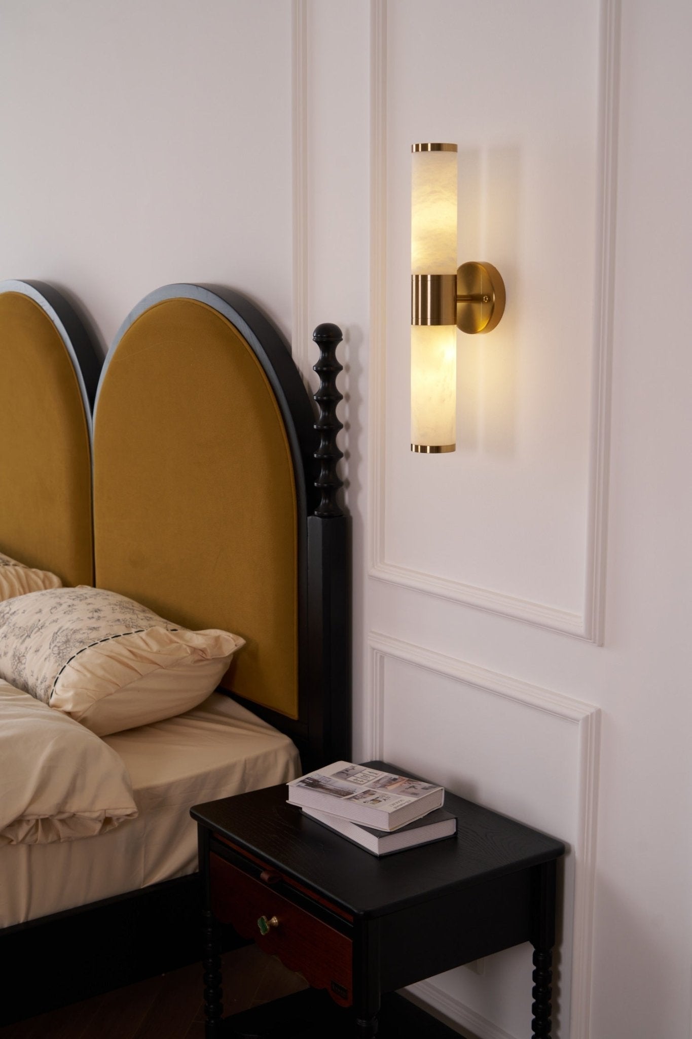 Kaia Minimalist Alabaster Wall Lamp - Lamp Copper