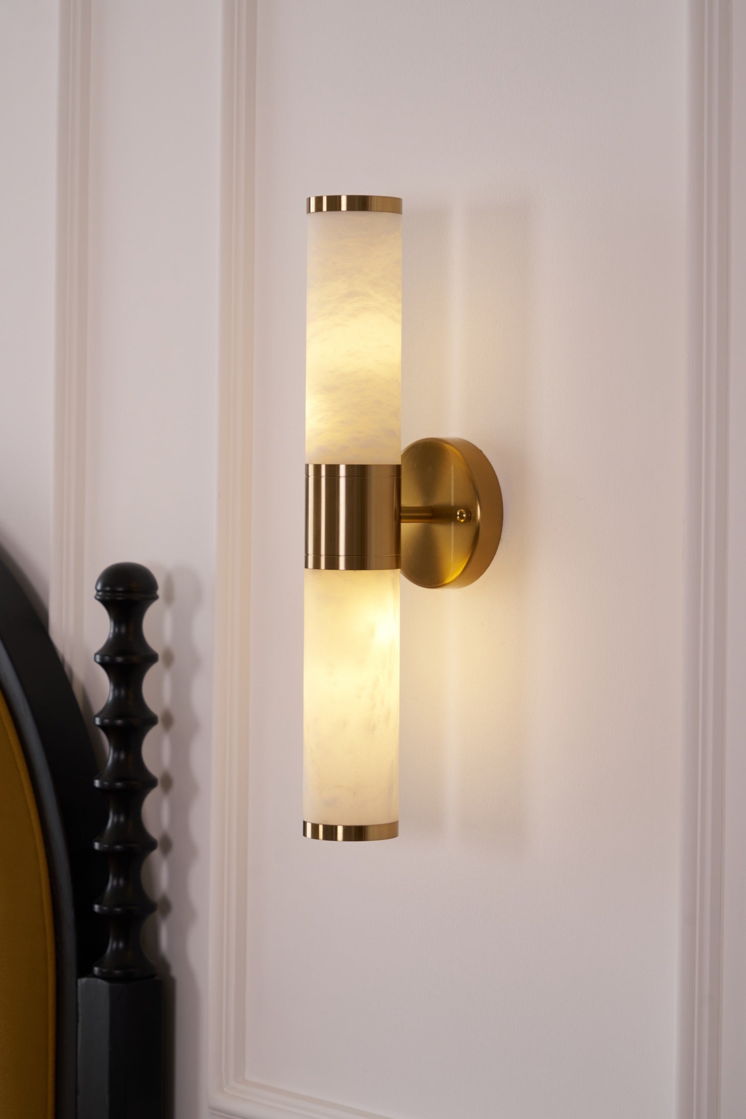 Kaia Minimalist Alabaster Wall Lamp - Lamp Copper