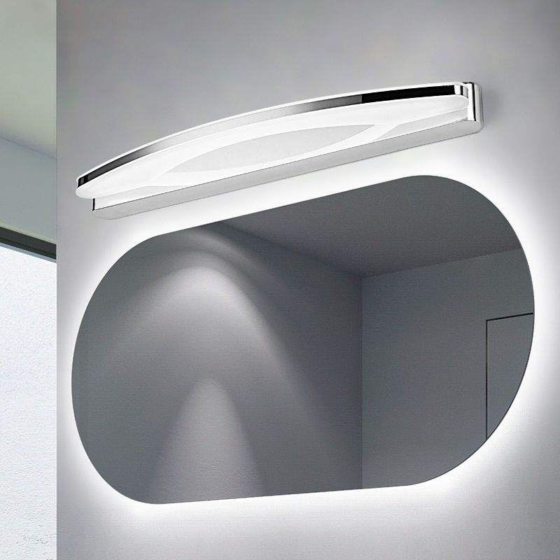 Arisha Minimalist Oval Vanity Wall Lamp, Chrome, Bedroom/Bathroom - Lamp Copper