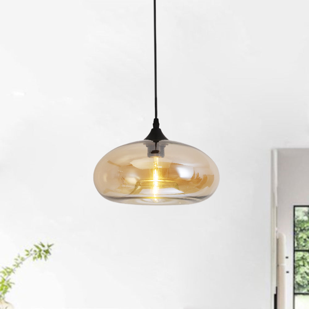 Valentina Modern Bread Shaped Glass Pendant Light, 6 Colour - Lamp Copper