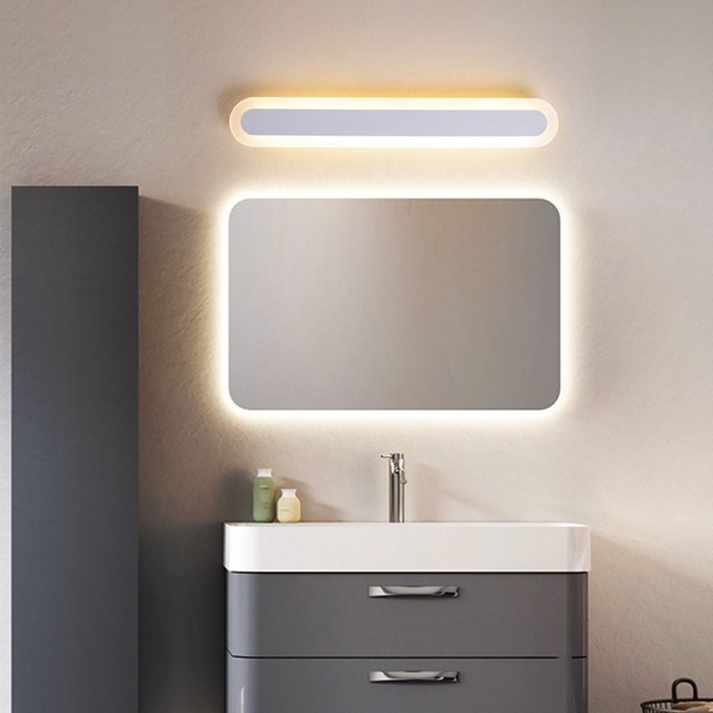 Arisha Modern Linear Vanity Wall Lamp, White/Brown, Bathroom - Lamp Copper
