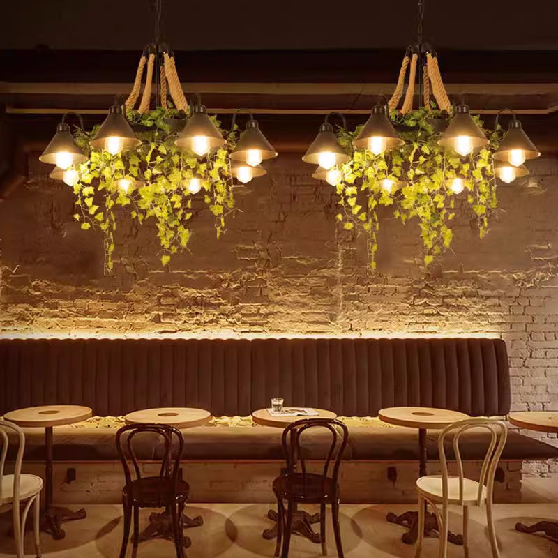 Arisha Retro LED Chandelier Black Metal Restaurant/Bar/Living Room - Lamp Copper