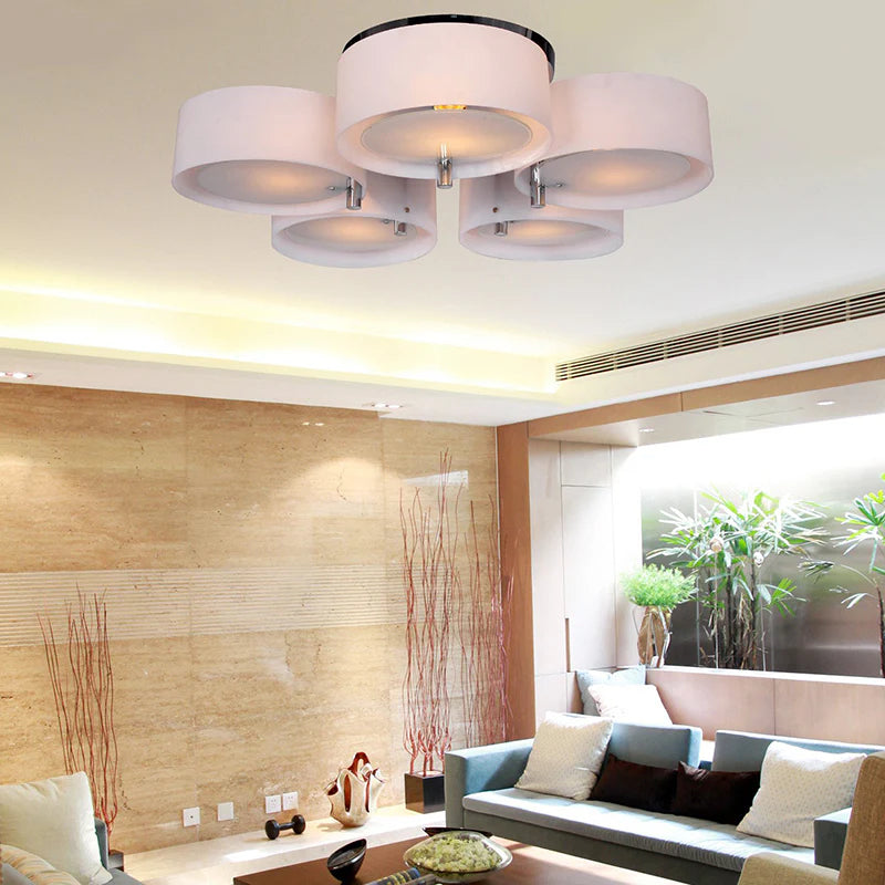 Arisha Flush Mount Ceiling Light Glass White Modern Round Hallway - Lamp Copper