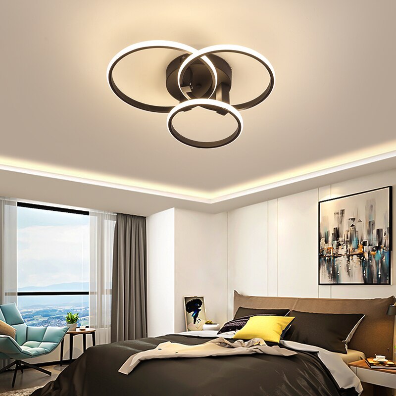 Arisha LED Ceiling Light Circle Ring, Black & White - Lamp Copper