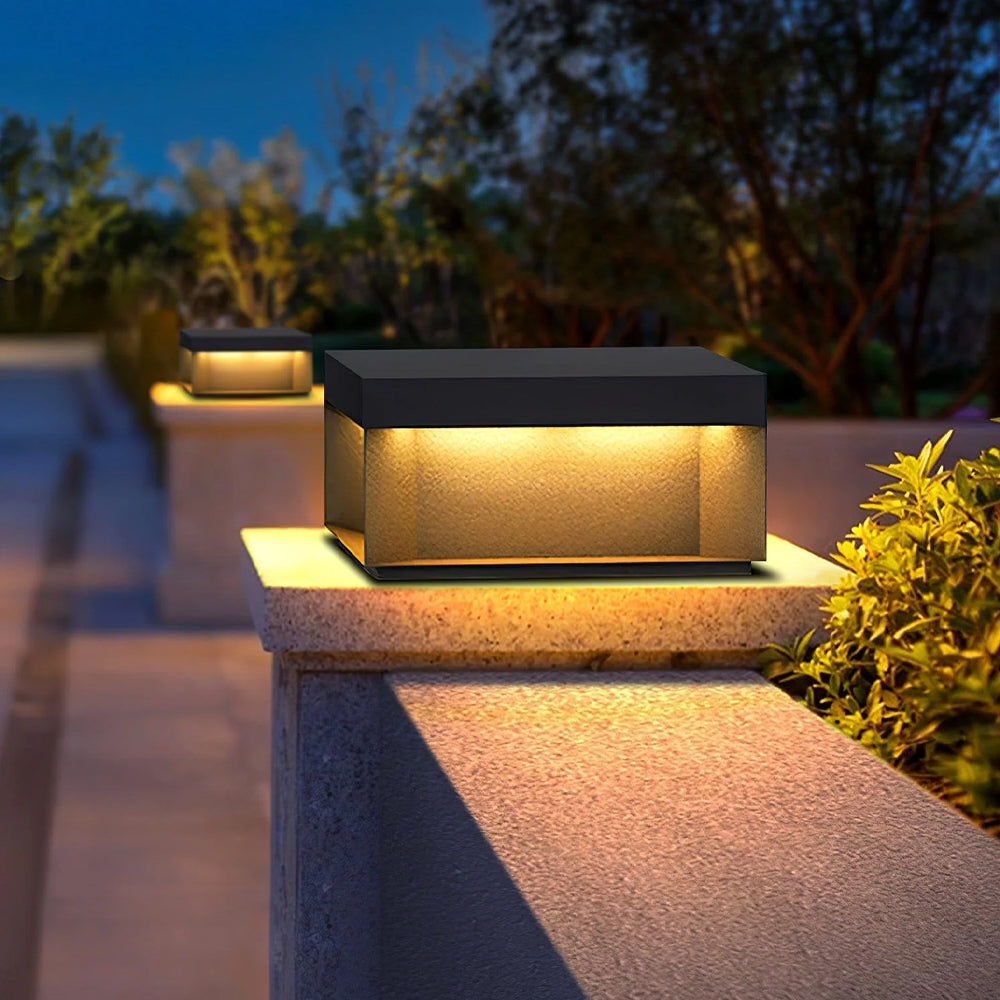 Elow Outdoor Post Lamps Modern Square Solar - Lamp Copper