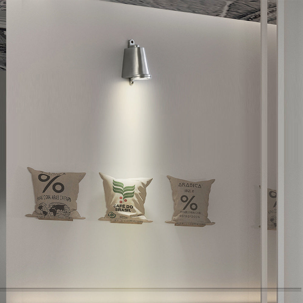Ray Industrial Metal Bell Shaped Indoor Wall Lamp, Black/Grey/Coppery/Aluminum - Lamp Copper