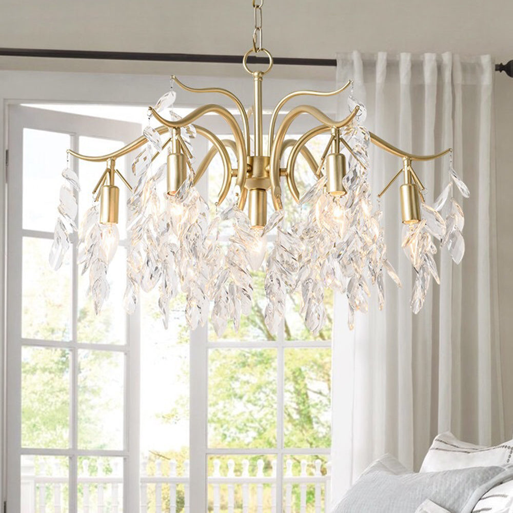 Kristy Luxury Wisteria Flower Crystal Chandelier - Lamp Copper