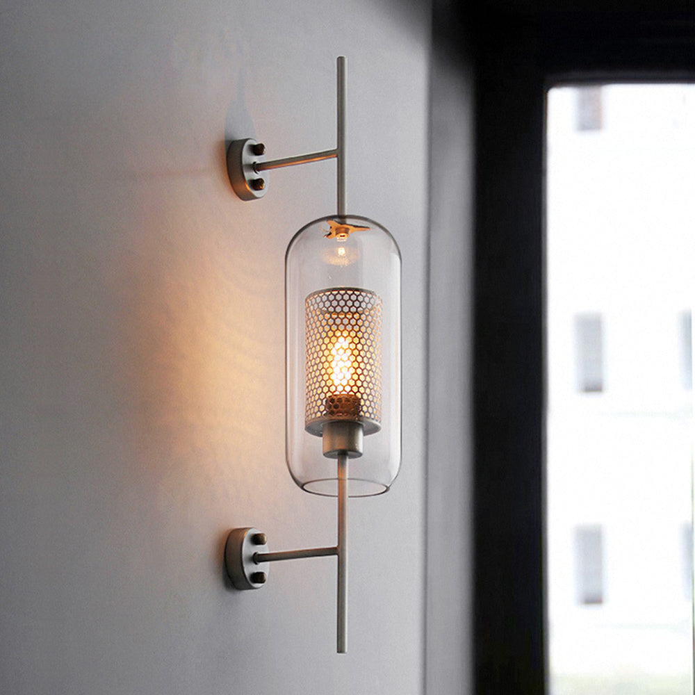 Kiri Industrial Classy Global Clear Glass Wall Lamp - Lamp Copper