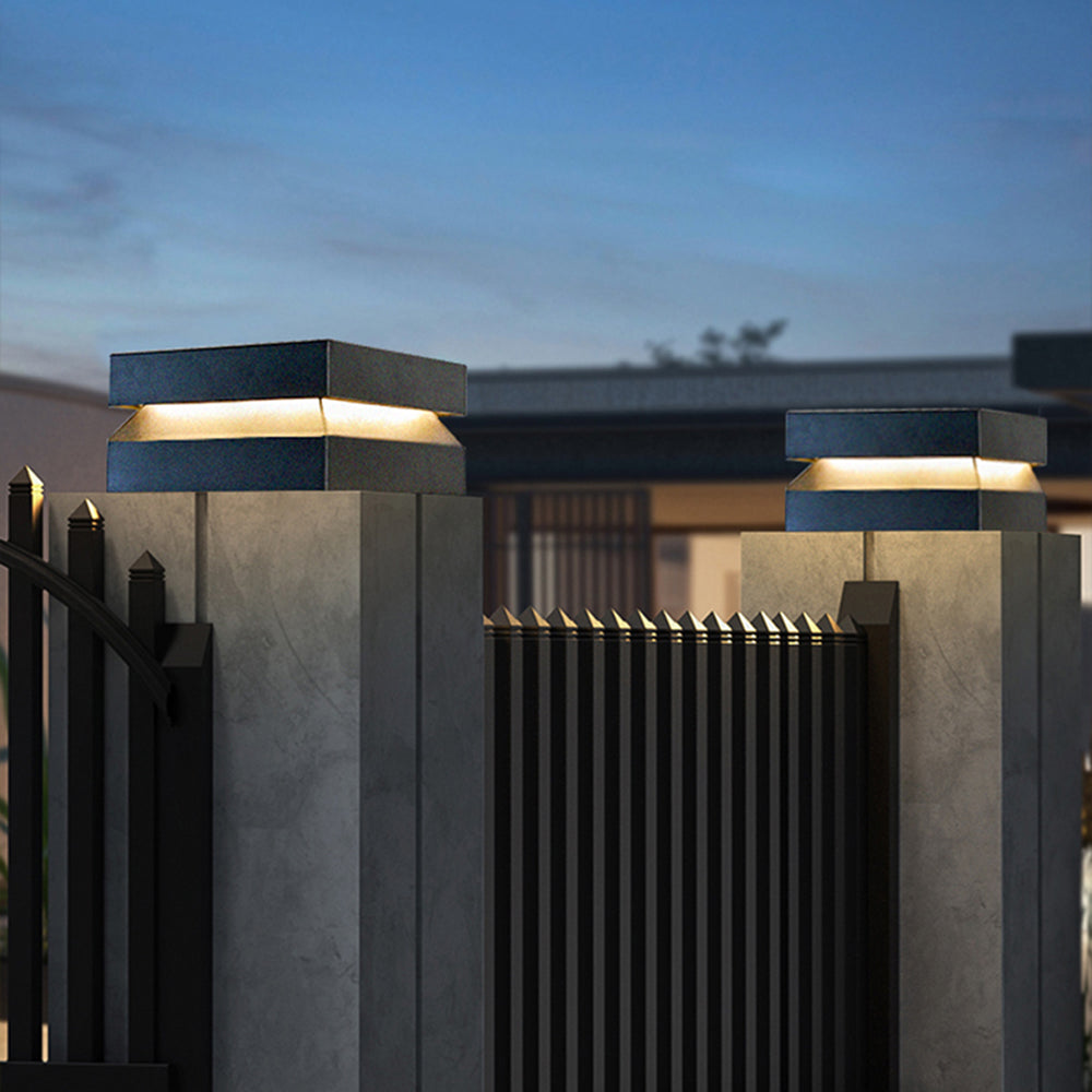 Axion Modern Concave Metal Black Outdoor Lamps, Solar - Lamp Copper