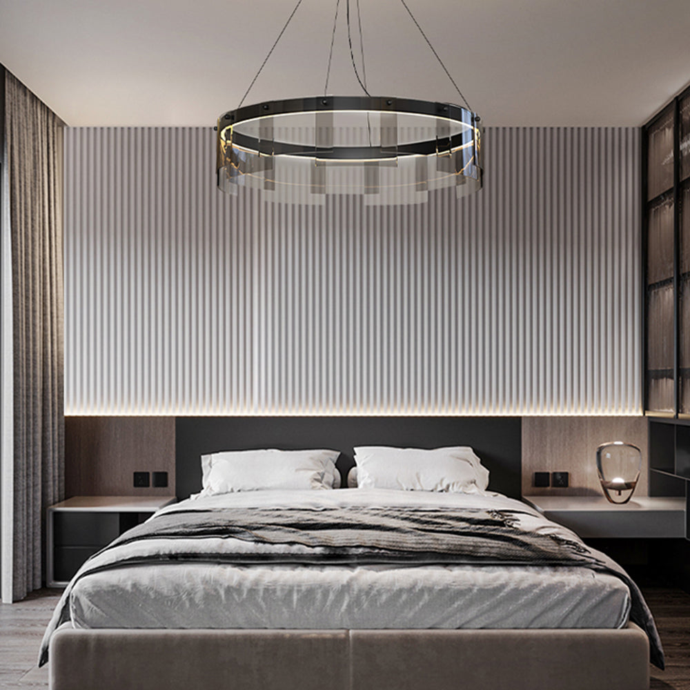 Arisha Modern Ring Metal Pendant Light, Black - Lamp Copper