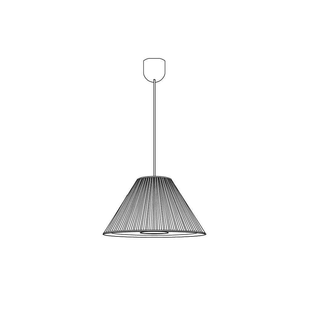 Ritta Pleated Pendant Light Wabi Sabi, Metal/Fabric, Living Room - Lamp Copper