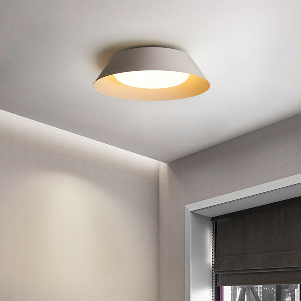 Arisha Nordic Bowl Metal/Acrylic Flush Mount Ceiling Light, White - Lamp Copper
