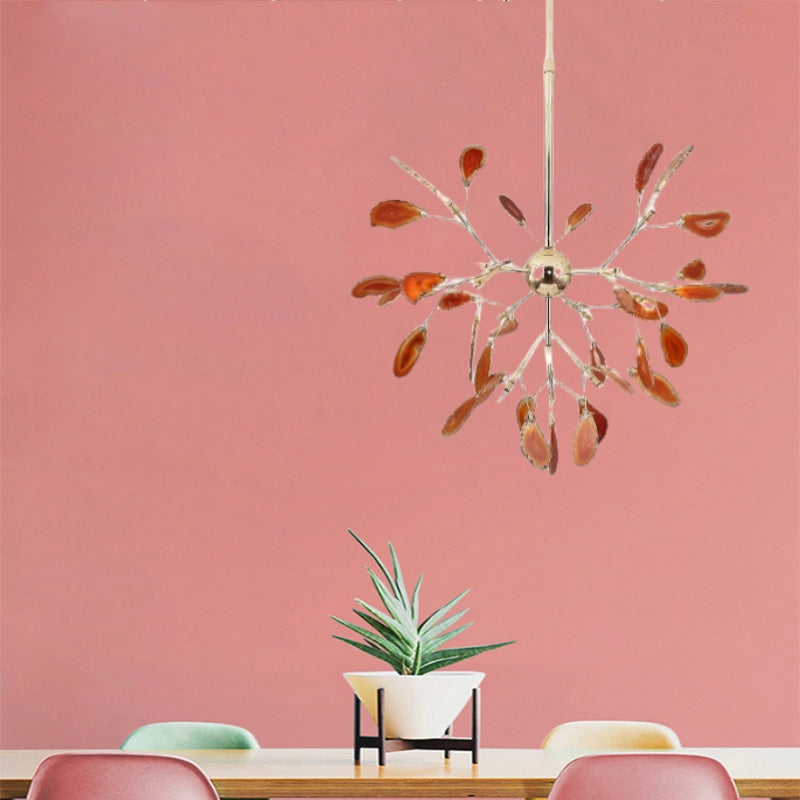 Aria Agate Creative Colourful Chandelier Bedroom/Living Room - Lamp Copper