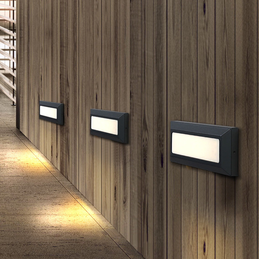 Ray Modern Metal Rectangular Outdoor Deck/Step Light, Black - Lamp Copper