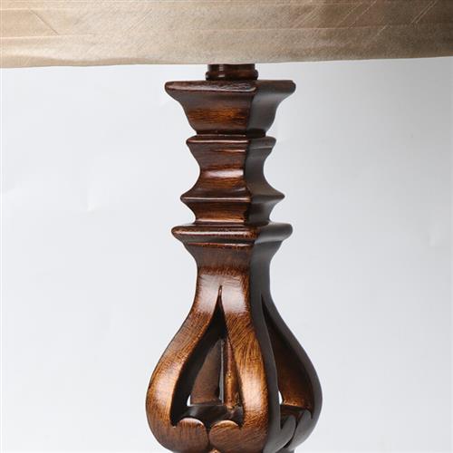Eryn Vintage Resin/Fabric Standing Floor Lamp, Brown - Lamp Copper