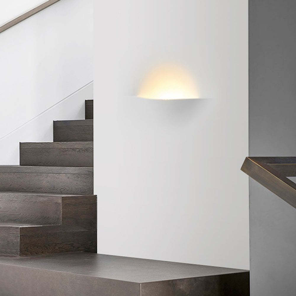 Aria Modern Recessed Metal/Plaster LED Wall Lamp, White - Lamp Copper