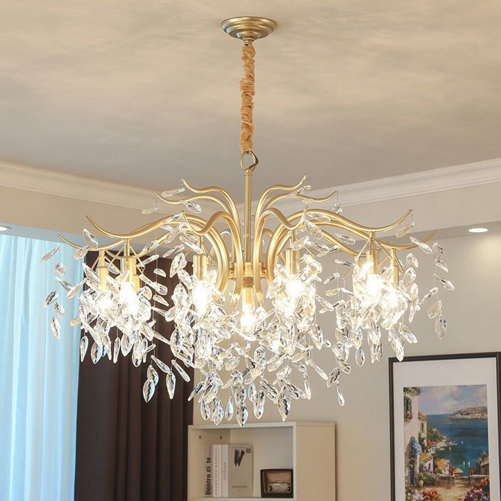 Kristy Luxury Wisteria Flower Crystal Chandelier - Lamp Copper