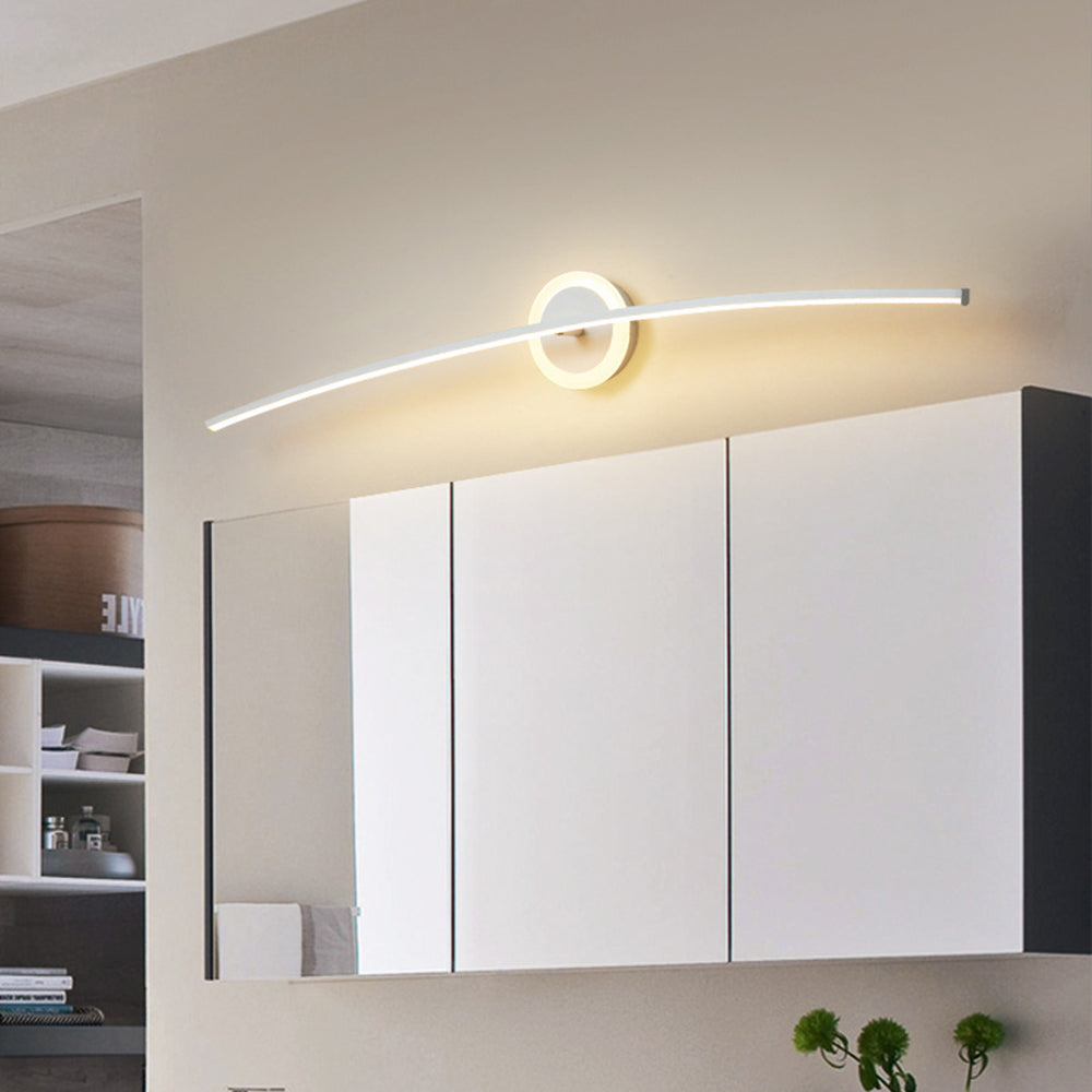 Arisha Modern Linear Metal Wall Lamp, White - Lamp Copper