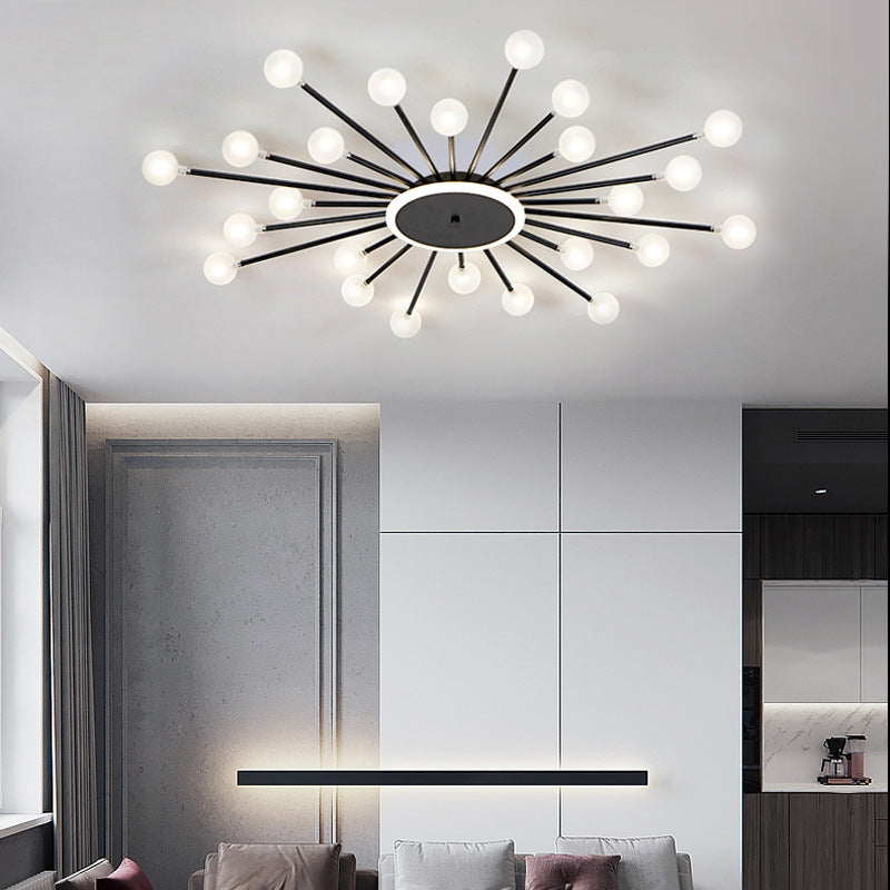 Arisha Nordic LED Flush Mount Ceiling Light Gold/Black Metal Living Room - Lamp Copper