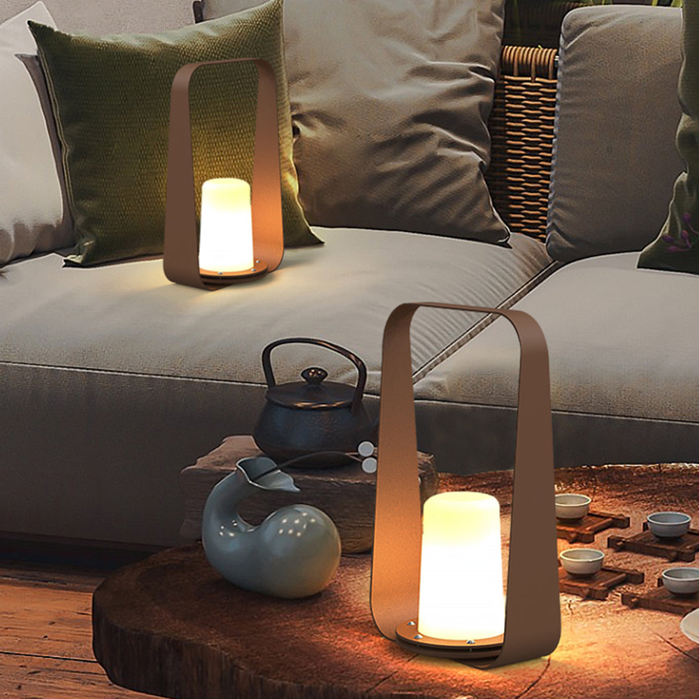 Ray Minimalist Portable Rechargeable Lamp de Table, Coffee/Grey - Lamp Copper