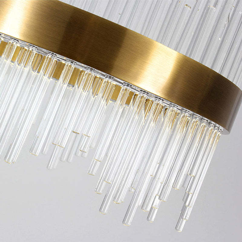 Kristy Modern Round/Rectangular Chain Chandelier, Gold - Lamp Copper