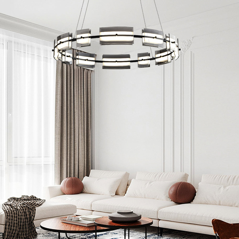 Arisha Minimalist Ring Metal Pendant Light,Black/Gold - Lamp Copper
