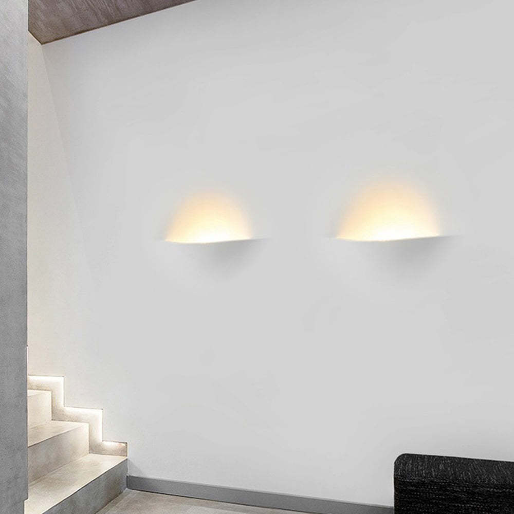 Aria Modern Recessed Metal/Plaster LED Wall Lamp, White - Lamp Copper