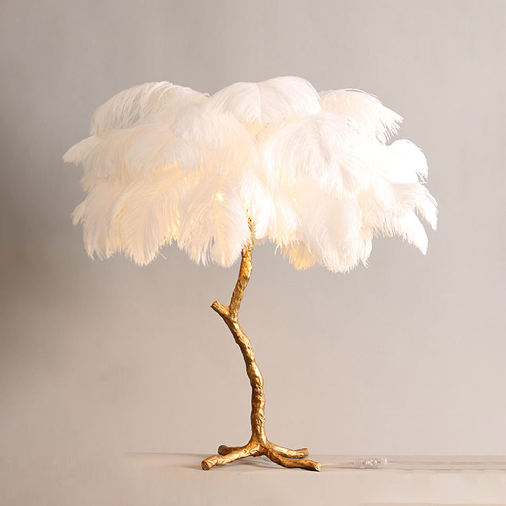 O'Moore Nordic Luxury Unique Ostrich Feather Floor Lamp/Table Lamp - Lamp Copper