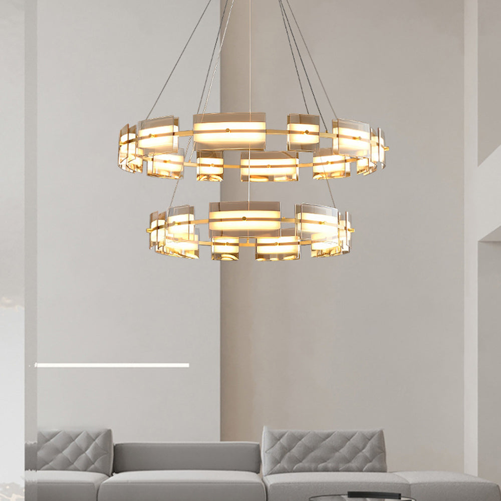 Arisha Minimalist Ring Metal Pendant Light,Black/Gold - Lamp Copper