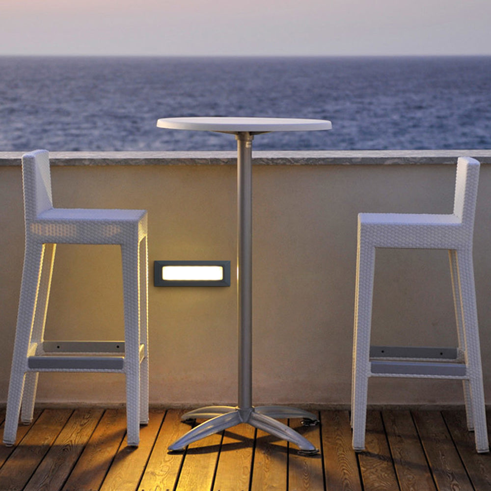 Ray Modern Metal Rectangular Outdoor Deck/Step Light, Black - Lamp Copper