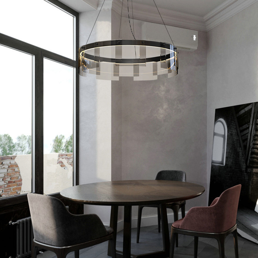 Arisha Modern Ring Metal Pendant Light, Black - Lamp Copper