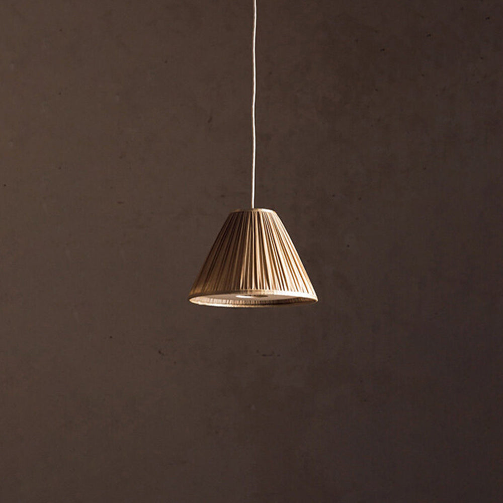 Ritta Pleated Pendant Light Wabi Sabi, Metal/Fabric, Living Room - Lamp Copper