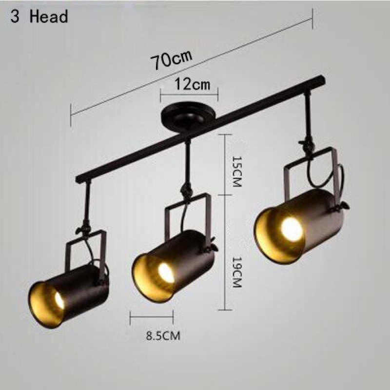 Silva Vintage Adjustable Semi-Flush Mount Ceiling Light, Black - Lamp Copper