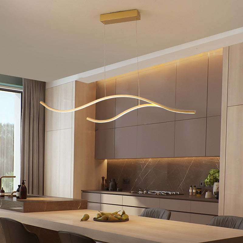 Arisha Modern Wave Pendant Light, 2 Colour - Lamp Copper