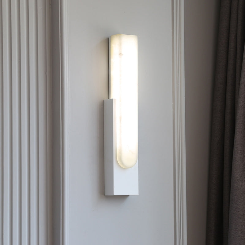 Arisha Modern Rectangular Stone Metal Wall Lamp - Lamp Copper