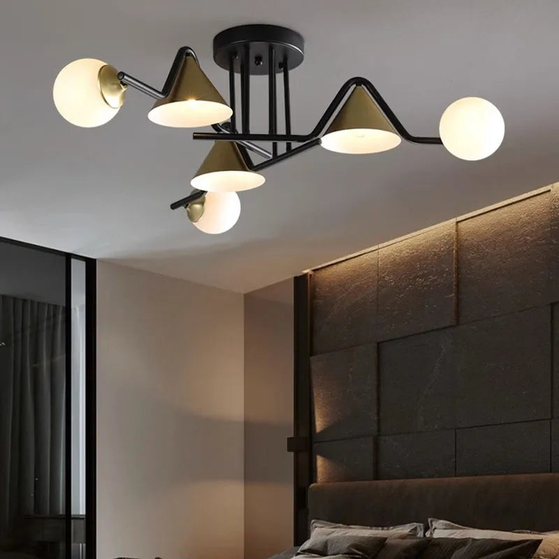 Arisha Design LED Flush Mount Ceiling Light Bedroom/Living Room - Lamp Copper