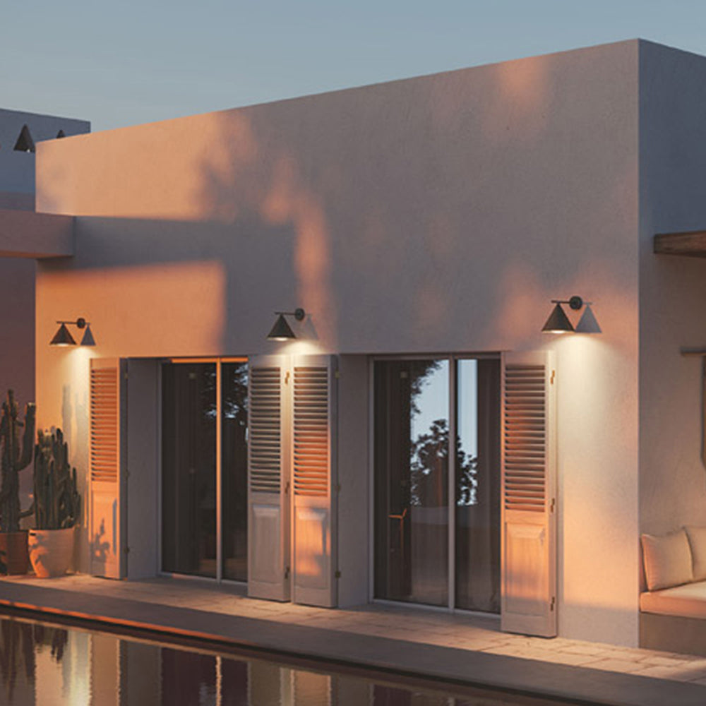 Ray Modern Minimalist Cone Metal Outdoor Waterproof Wall Lamp，Black/Gold - Lamp Copper