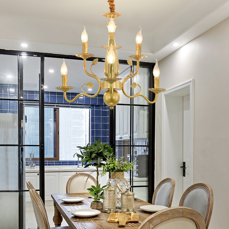 Silva Chandelier Rustic Glass Living Room Bedroom - Lamp Copper