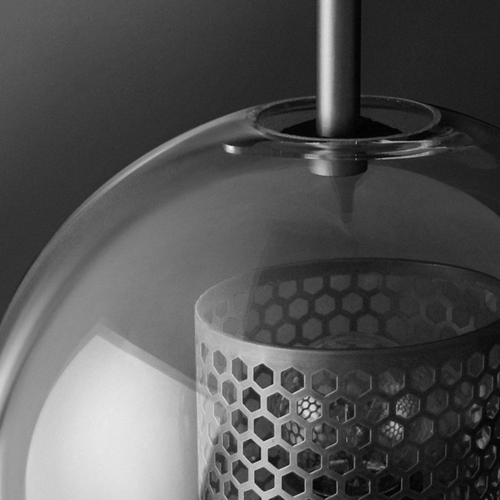 Kiri Industrial Classy Global Clear Glass Wall Lamp - Lamp Copper
