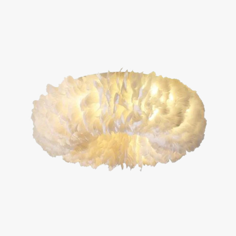 O'Moore Swan Feather Round Ceiling Light - Lamp Copper